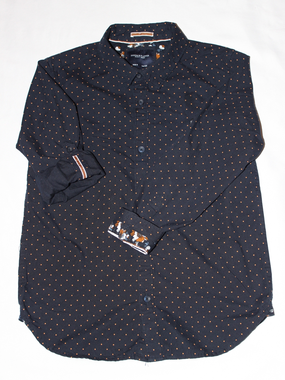 Boys Navy Button-Down Shirt - Denim & Flower